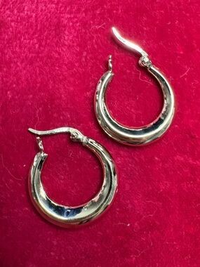 Earrings Crescent Hoop Gold Over 925 Sterling Silver